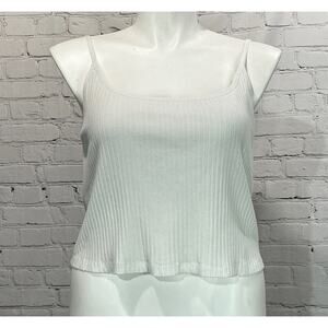 Old Navy Women’s White Rib-Knit Crop Cami Tank Top (Size 3X)